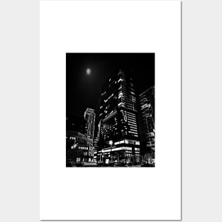 Austin At Night -  Black and White Posters and Art